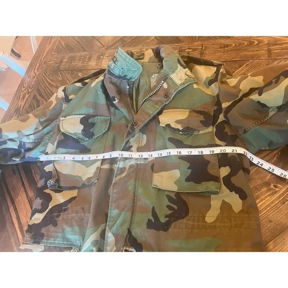 US Military Camo Hooded Jacket Men Medium Hunting Utility Tactical Work Outdoor